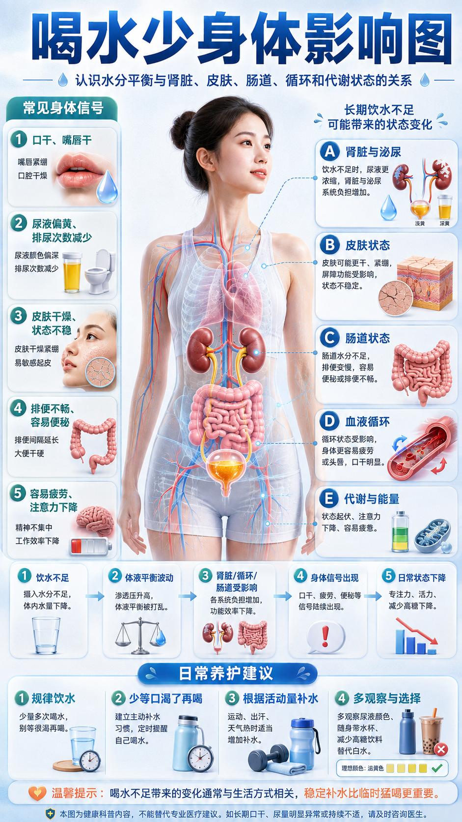 喝水少的身体影响