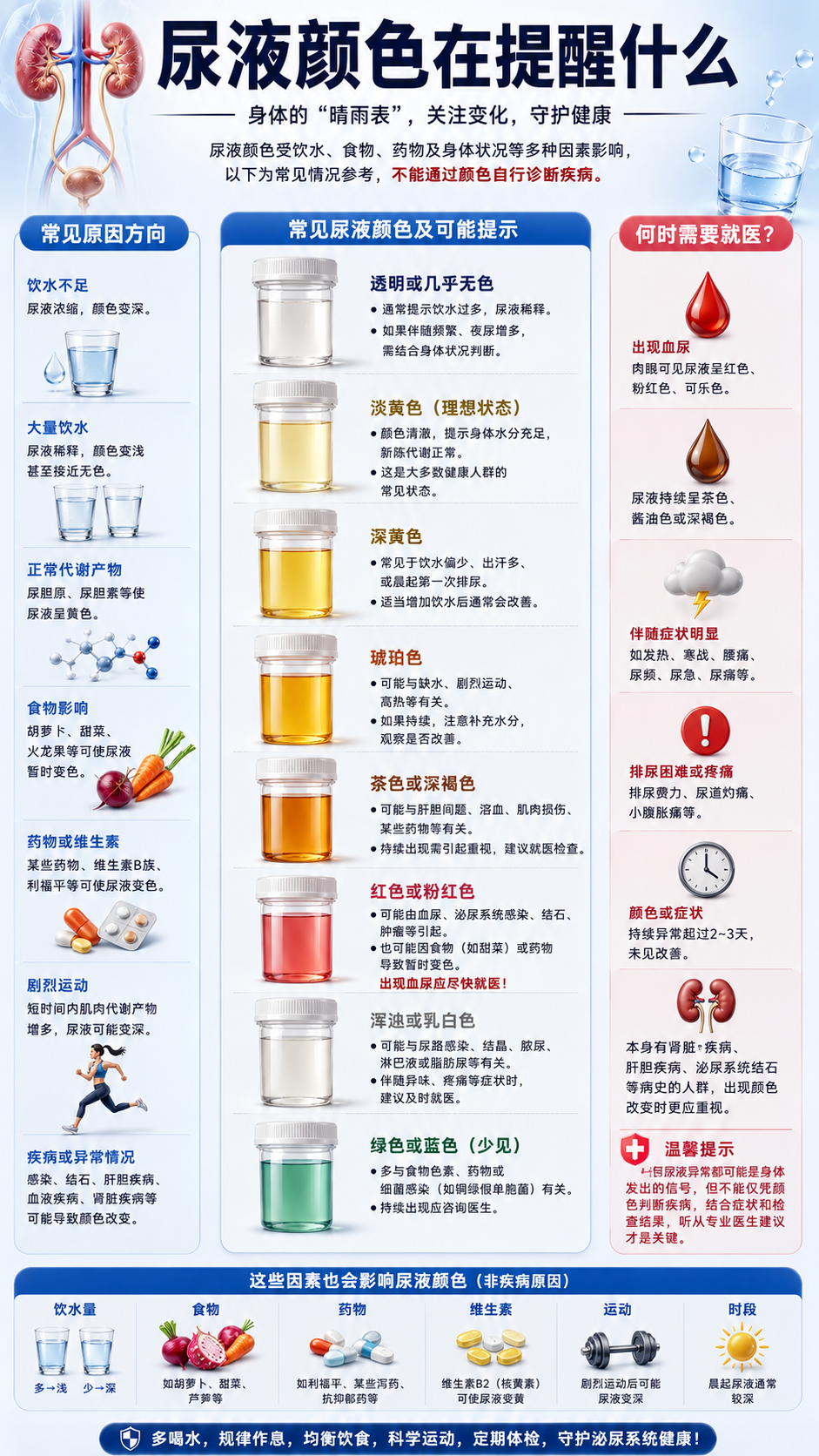 尿液颜色健康图解
