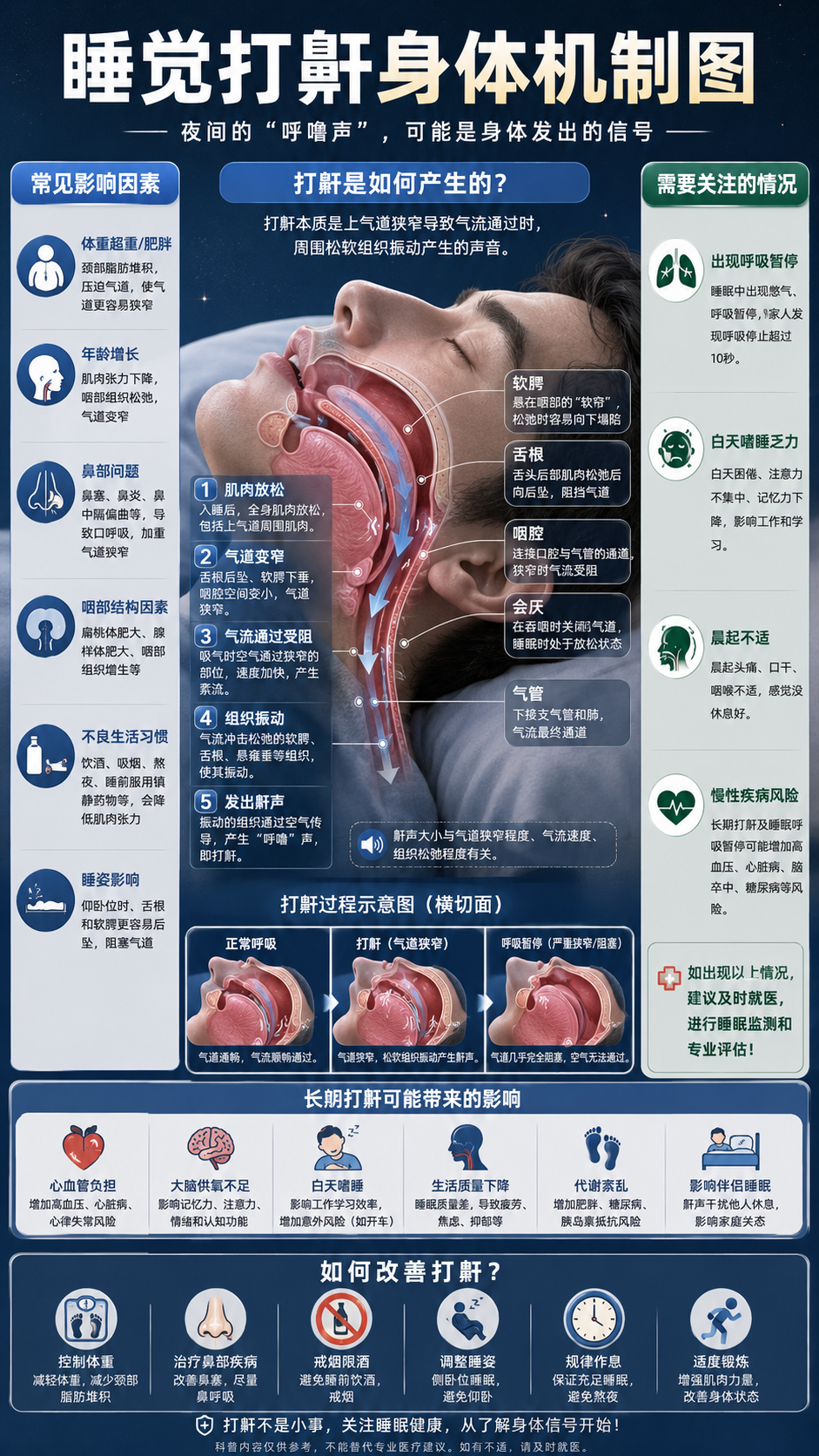 睡觉打鼾图解