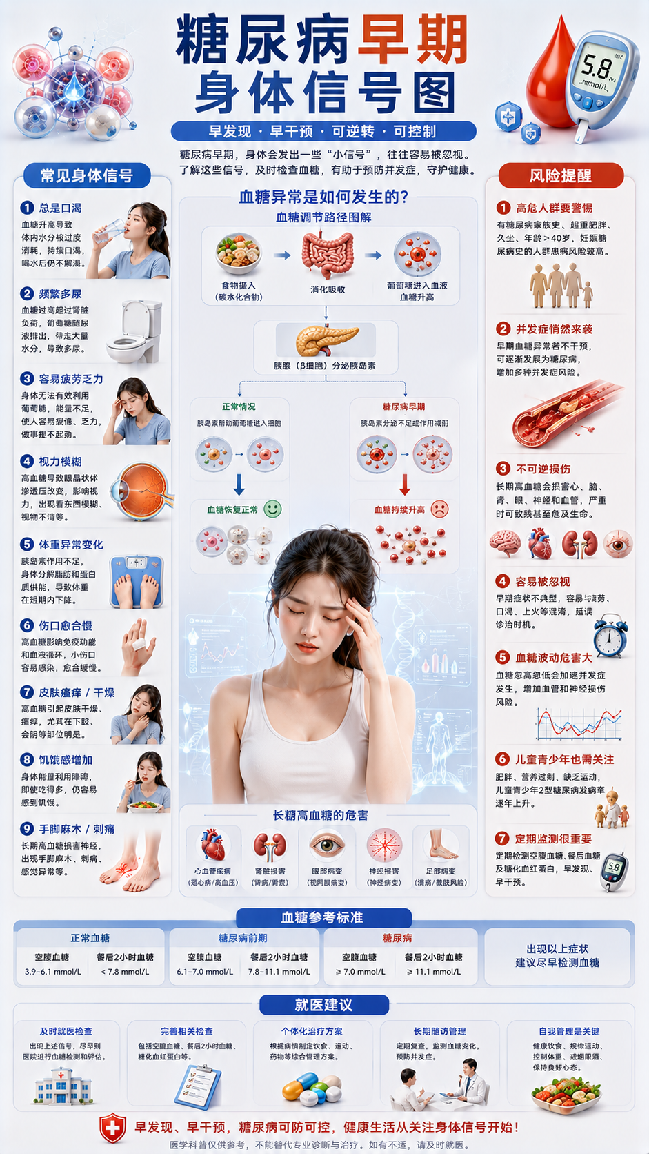 糖尿病早期身体信号图